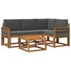 vidaXL Outdoor-Sofagarnitur 5 stk. Natur und Anthrazit Polyester