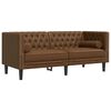 vidaXL 3-tlg. Chesterfield-Sofa-Set Braun Kunstleder Wildleder-Optik