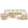 vidaXL 12-tlg. Garten-Lounge-Set mit Kissen Gr&uuml;n Impr&auml;gniertes Holz