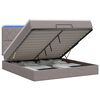 vidaXL Ottoman-Bett mit Matratze und LED Taupe 140 x 200 cm Stoff