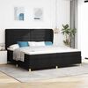vidaXL Boxspringbett mit Matratze Dunkelgrau 90x190 cm Schwarz Stoff