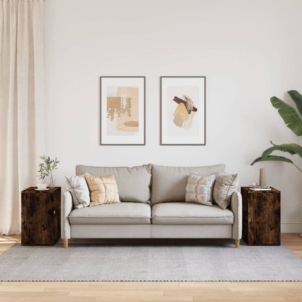 vidaXL Beistelltische 2 Stk. Räuchereiche 50x30x50 cm Holzwerkstoff