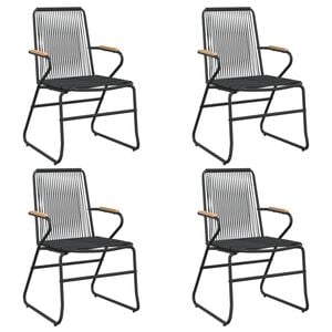 vidaXL Gartenst&uuml;hle 4 Stk. Schwarz 58x59x85,5 cm PVC Rattan