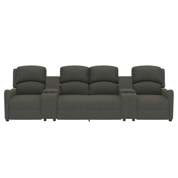 vidaXL 4-Sitzer Massagesessel mit Getränkehalter Dunkelgrau Stoff