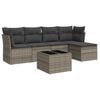vidaXL 6-tlg. Garten-Sofagarnitur mit Kissen Grau Poly Rattan