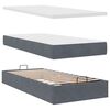 vidaXL Ottoman-Bett mit Matratze & LEDs Dunkelgrau 100x200 cm Samt