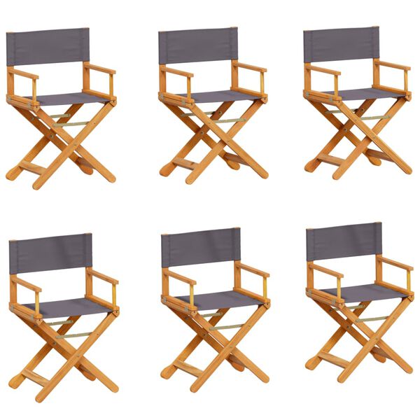 vidaXL Klappbare Gartenst&uuml;hle 6 Stk. Dunkelgrau Stoff