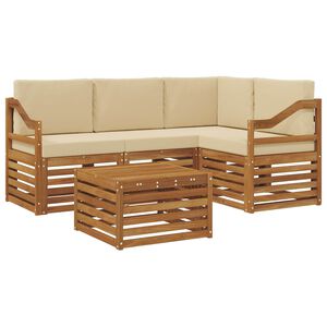 vidaXL Outdoor-Sofagarnitur mit Kissen 5 pcs Natur und Beige