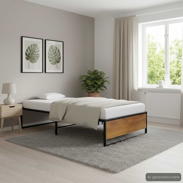 vidaXL Bettgestell Schwarz Metall 100x200 cm