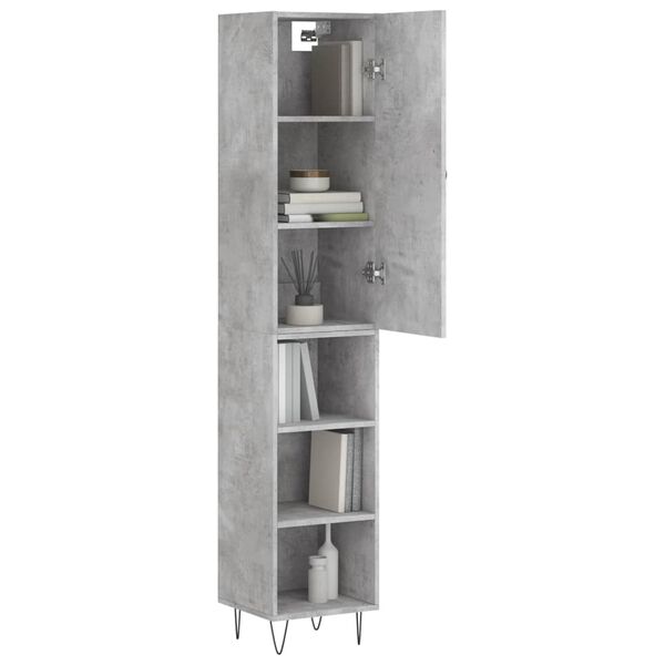 vidaXL Highboard Betongrau 34,5x34x180 cm Holzwerkstoff