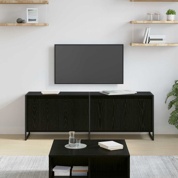 vidaXL TV-Schr&auml;nk Schwarz Eichen-Optik 140 x 36 x 49,5 cm