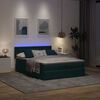 vidaXL Ottoman-Bett mit Matratze & LEDs Dunkelgr&uuml;n 140x200 cm Samt