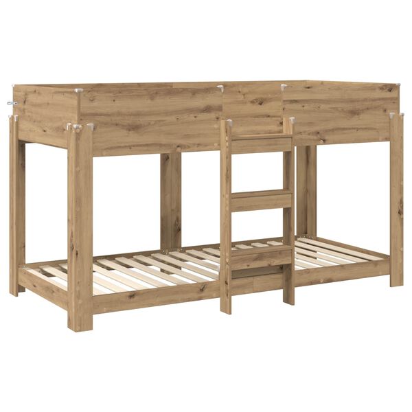 vidaXL Etagenbett f&uuml;r Kinder Artisan-Eiche 90 x 200 cm Holzwerkstoff