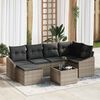 vidaXL Sofa Set mit Kissen 7 pcs Grau Poly Rattan