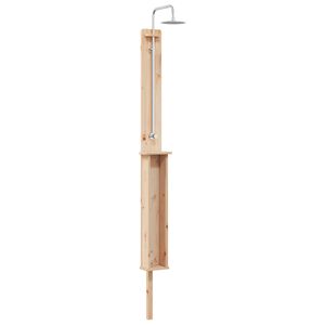 vidaXL Gartendusche 246 cm Massivholz Kiefer und Edelstahl Natur
