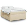 vidaXL Boxspringbett mit Matratze Creme 160x200 cm Stoff