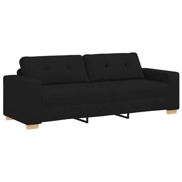 vidaXL 3-Sitzer-Sofa Schwarz 180 cm Stoff