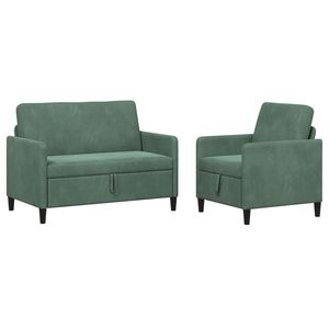 vidaXL Sofa Set mit Stauraum 2 stk. Meergr&uuml;n Polyester