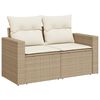vidaXL 11-tlg. Garten-Sofagarnitur mit Kissen Beige Poly Rattan