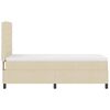 vidaXL Boxspringbett mit Matratze mit LED Creme 90 x 200 cm Stoff