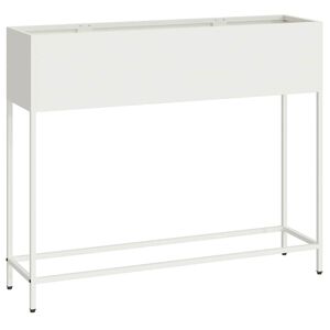 vidaXL Hochbeet Gartenpflanzer Wei&szlig; 100 x 26 x 82 cm Stahl