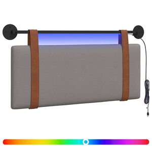 vidaXL H&auml;ngendes Kopfteil Mit LED Licht Taupe Antikes PU