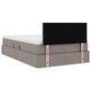 vidaXL Bett mit Stauraum und LED mit Matratze Taupe 120 x 190 cm Stoff
