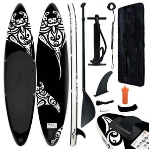 vidaXL SUP-Board-Set Aufblasbar 305x76x15 cm Schwarz