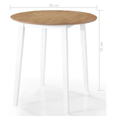 vidaXL Bartisch mit Stühlen 3-tlg. Massivholz Natur und Weiß