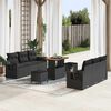 vidaXL Gartensofa-set mit Kissen 9 pcs Schwarz Poly-Rattan