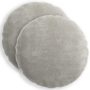 vidaXL Kissenbezug 2 stk. HEERLEN Hellgrau &Oslash; 50 cm Chenille-Stoff