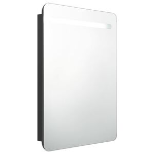 vidaXL LED-Bad-Spiegelschrank Schwarz 60x11x80 cm