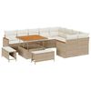 vidaXL Gartensofa-set 12 Stk. Beige Poly-Rattan