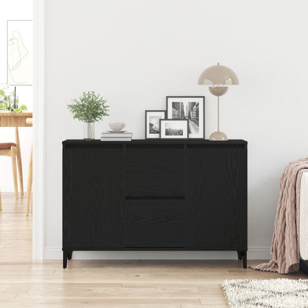 vidaXL Sideboard Schwarz Eichen-Optik 104 x 35 x 70 cm Holzwerkstoff