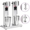 vidaXL Milchshake-Mixer mit zwei Bechern Edelstahl 2 L