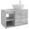 vidaXL Badezimmerm&ouml;bel-Set 2 Stk. Betongrau Holzwerkstoff