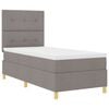 vidaXL Boxspringbett mit Matratze mit Kopfteil Taupe 90 x 190 cm Stoff