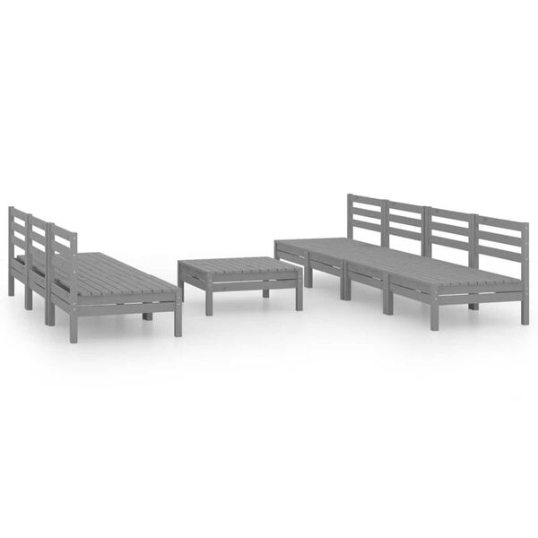 vidaXL 8-tlg. Garten-Lounge-Set Grau Kiefer Massivholz