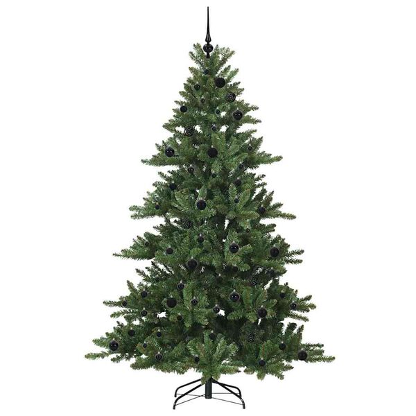 vidaXL K&uuml;nstlicher klappbarer Weihnachtsbaum Gr&uuml;n 210 cm PVC und Stahl
