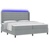 vidaXL LED Boxspringbett mit Matratze Hellgrau 200 x 200 cm Stoff