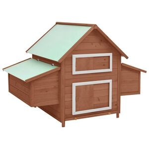 vidaXL H&uuml;hnerstall Mokka und Wei&szlig; 150x96x110 cm Massivholz Tanne
