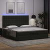 vidaXL Ottoman-Bett mit Matratzen & LEDs Schwarz 200x200 cm Kunstleder