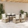 vidaXL Garten Essgruppe 7 pcs Beige und Cremewei&szlig; Poly-Rattan