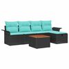 vidaXL Gartensofa-set 6 stk. Schwarz Poly Rattan