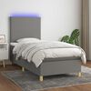 vidaXL Boxspringbett mit Matratze & LED Dunkelgrau 100x200 cm Stoff