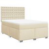 vidaXL Boxspringbett mit Matratze Creme 140x190 cm Stoff