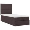 vidaXL Ottoman-Bett mit Matratze & LEDs Dunkelbraun 90x190 cm Stoff