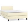vidaXL Boxspringbett mit Matratze Creme 120x200 cm Kunstleder