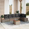 vidaXL Gartensofa-set mit Kissen 7 pcs Grau Poly Rattan