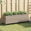 vidaXL Pflanzk&uuml;bel mit Rollen 3 T&ouml;pfe Grau 107x32x38 cm Poly-Rattan